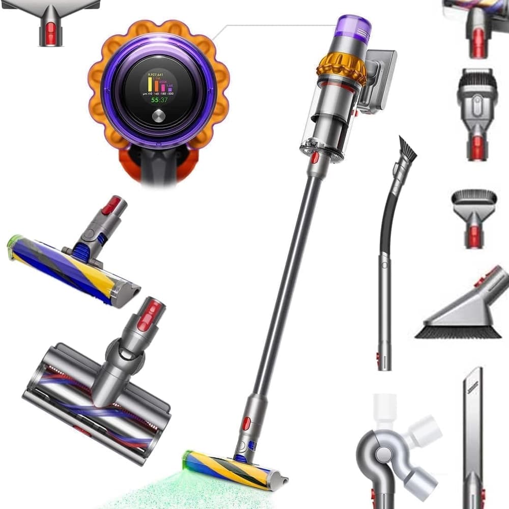 مكنسة Dyson V15 Detect Total Clean Extra اللاسلكية +  10 ملحقات
