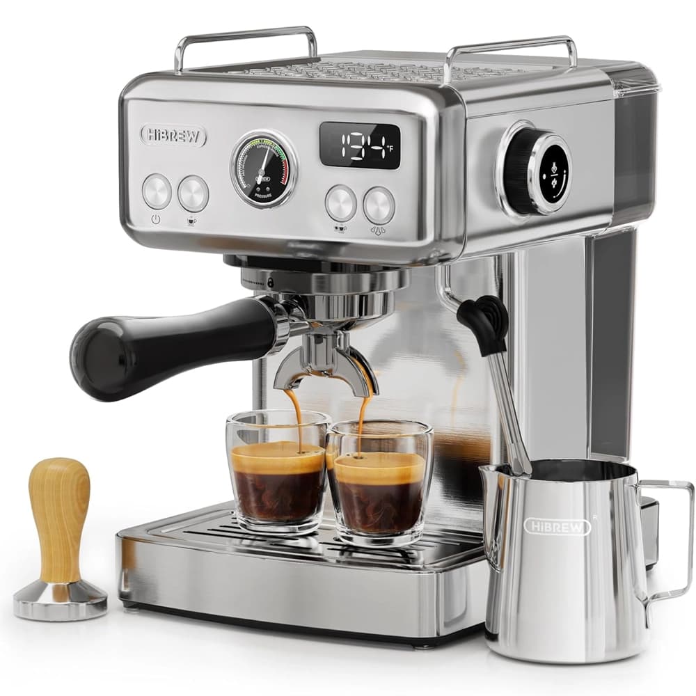 HIBREW H10A ماكينة اسبريسو بضغط 19 بار – ستانلس ستيل – قابلة للبرمجة – خزان 1.8 لتر