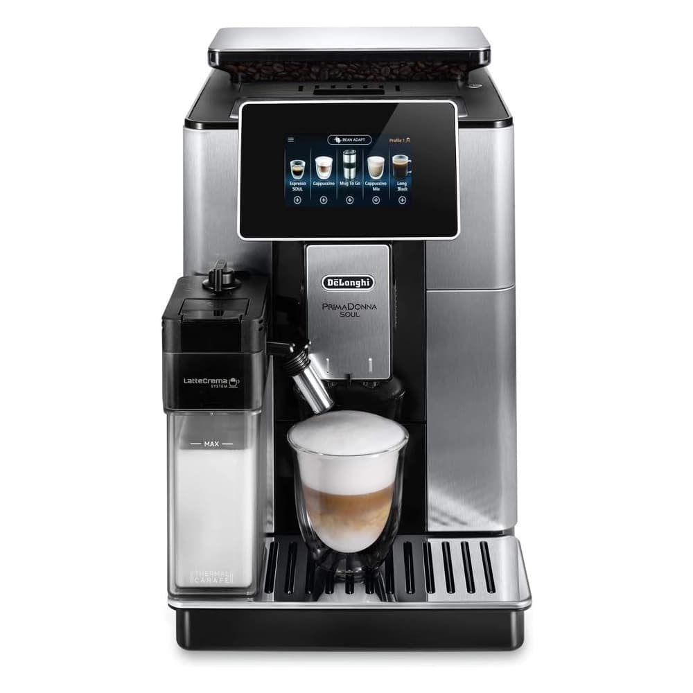ماكينة قهوة ديلونجي بريما دونا سول – أوتوماتيكية بالكامل Bean-to-Cup مع نظام LatteCrema وشاشة لمس 4.3 إنش